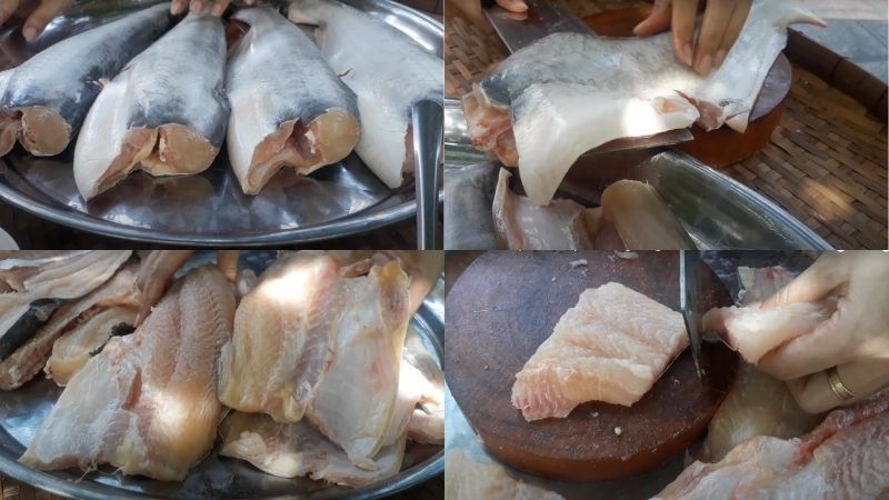 alt="Cá tra đã được sơ chế và phi lê"
