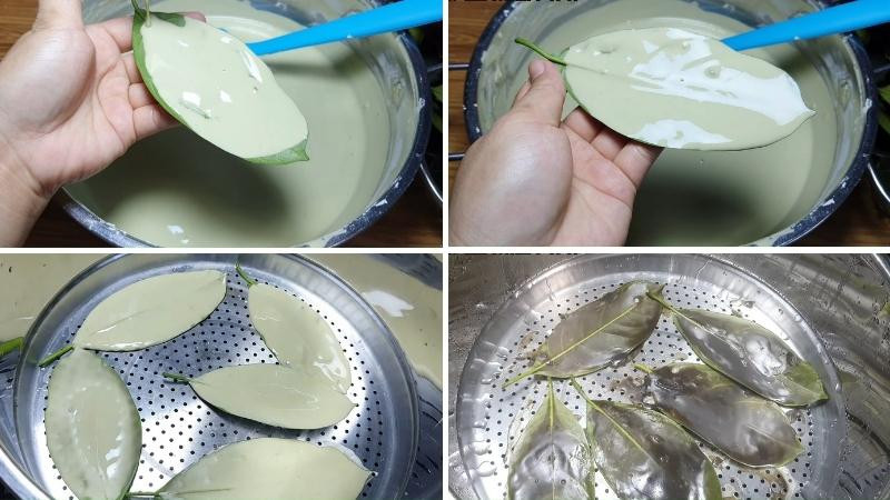 Bánh chín có màu đen đặc trưng cùng những đường gân lá đẹp mắt